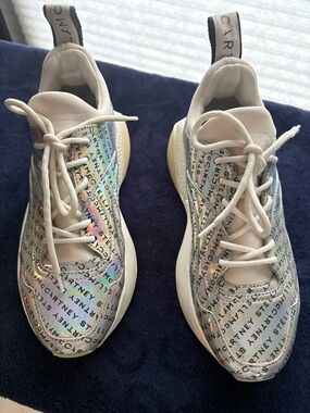 Stella McCartney White Sneakers with Iridescent Logo Panels